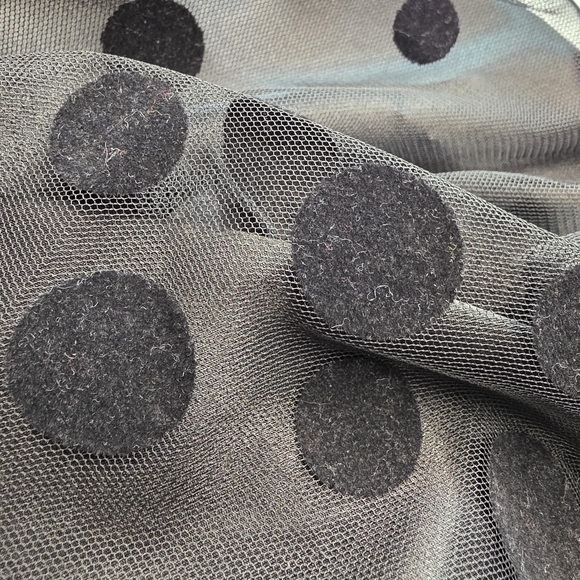 Adrianna Papell Evening Essentials Black Sheer Polka Dot A-Line Skirt Ce-2681 - Picture 9 of 9